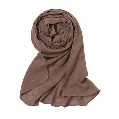 Új divatos fejkendő 2021 női sima cukorka színű kockás ráncos buborék sifon kendő takaró ellopta muszlim hidzsáb 175*70cm