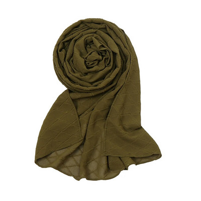 Új divatos fejkendő 2021 női sima cukorka színű kockás ráncos buborék sifon kendő takaró ellopta muszlim hidzsáb 175*70cm