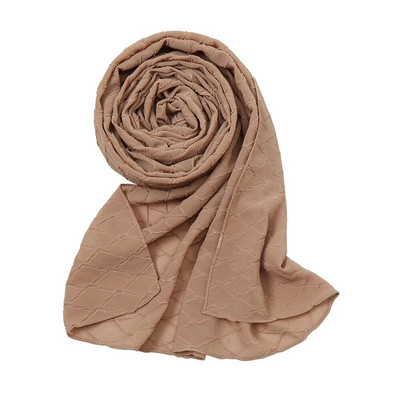 Új divatos fejkendő 2021 női sima cukorka színű kockás ráncos buborék sifon kendő takaró ellopta muszlim hidzsáb 175*70cm