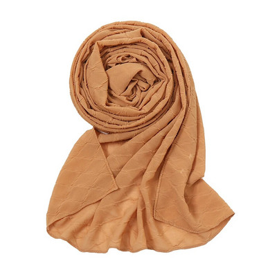 Új divatos fejkendő 2021 női sima cukorka színű kockás ráncos buborék sifon kendő takaró ellopta muszlim hidzsáb 175*70cm