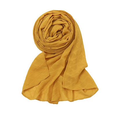 Új divatos fejkendő 2021 női sima cukorka színű kockás ráncos buborék sifon kendő takaró ellopta muszlim hidzsáb 175*70cm