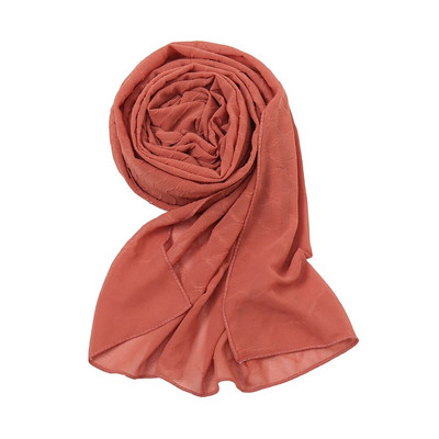 Új divatos fejkendő 2021 női sima cukorka színű kockás ráncos buborék sifon kendő takaró ellopta muszlim hidzsáb 175*70cm