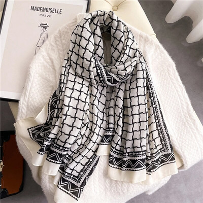 Márka őszi és téli női strand minőségi kendő kockás pamut sál női divat sál fejkendő kendő kendő sál fejdísz