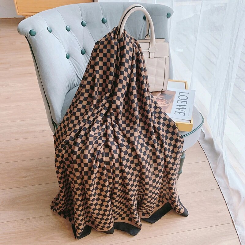 Márka őszi és téli női strand minőségi kendő kockás pamut sál női divat sál fejkendő kendő kendő sál fejdísz