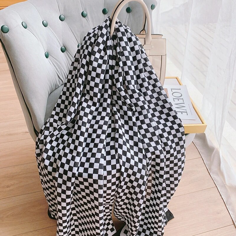 Márka őszi és téli női strand minőségi kendő kockás pamut sál női divat sál fejkendő kendő kendő sál fejdísz