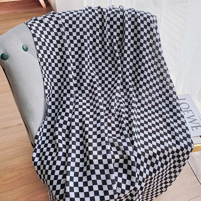 Márka őszi és téli női strand minőségi kendő kockás pamut sál női divat sál fejkendő kendő kendő sál fejdísz