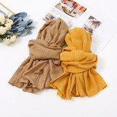 Jesen, obični šivani karirani šal od viskoze, ženski pamučni šalovi, jednobojni pašmina, muslimanski hidžab, šalovi