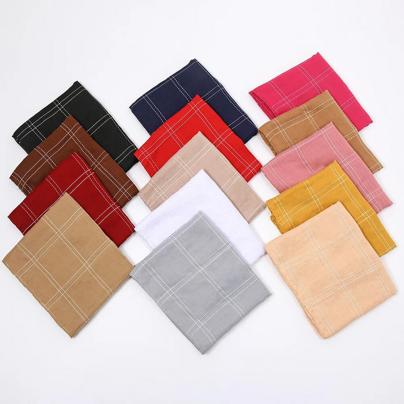 Jesen, obični šivani karirani šal od viskoze, ženski pamučni šalovi, jednobojni pašmina, muslimanski hidžab, šalovi