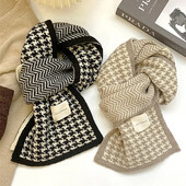 MoriBty zimski pleteni šal ženski luksuzni imitacija kašmira prugasti karirani šal omoti topli ljubavnici Bufandas Echarpe za muškarce 2022.