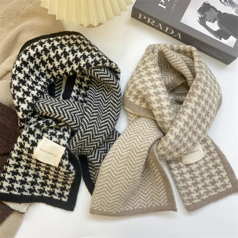 MoriBty zimski pleteni šal ženski luksuzni imitacija kašmira prugasti karirani šal omoti topli ljubavnici Bufandas Echarpe za muškarce 2022.