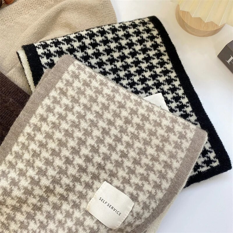 MoriBty zimski pleteni šal ženski luksuzni imitacija kašmira prugasti karirani šal omoti topli ljubavnici Bufandas Echarpe za muškarce 2022.