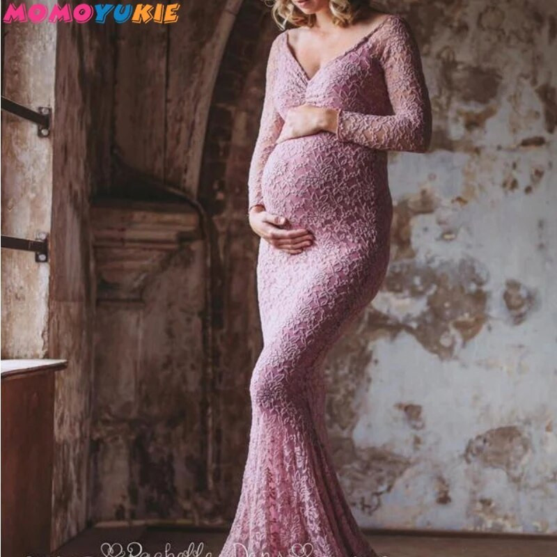 Seksi haljine za trudnice bez ramena Trudnička maksi haljina s volanima za fotografije Fotografiranje Haljina za trudnice Rekviziti za fotografije Haljina sirena