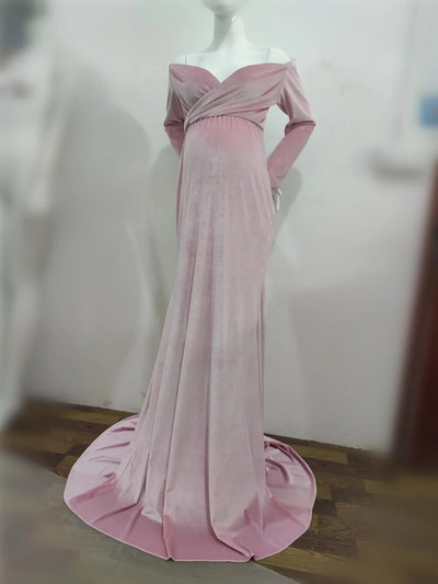 Pikk rasedatele mõeldud kleit Pleuche Elegence raseduskleidid fotograafia Maxi raseduskleit fotorekvisiit rasedatele 2019