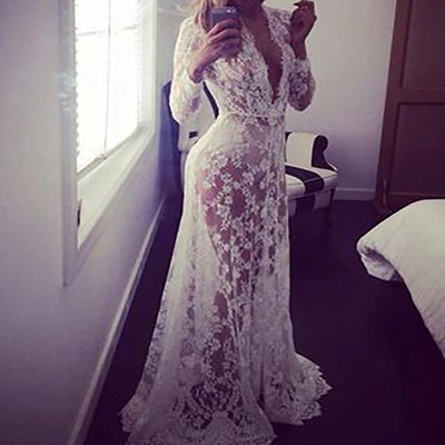 Odjeća za trudnice Čipka za trudnice s otvorenim ramenima V izrez Duga haljina za trudnice Otmjeni rekviziti za foto sesije