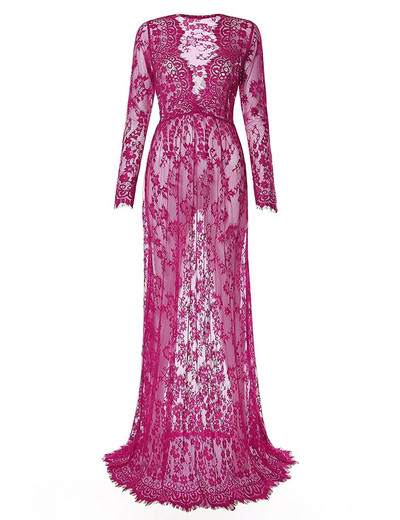 Odjeća za trudnice Čipka za trudnice s otvorenim ramenima V izrez Duga haljina za trudnice Otmjeni rekviziti za foto sesije