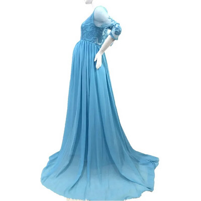 Virágos csipke sifon kismama maxi ruhák esküvői fotózáshoz ruhák terhes nők számára Babazuhany Terhességi fotózás