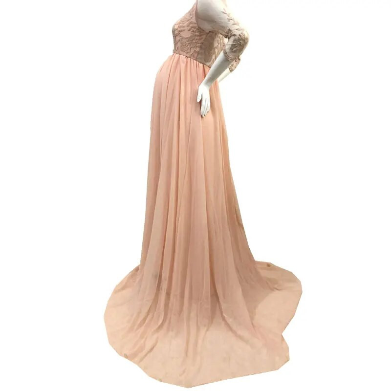 Virágos csipke sifon kismama maxi ruhák esküvői fotózáshoz ruhák terhes nők számára Babazuhany Terhességi fotózás