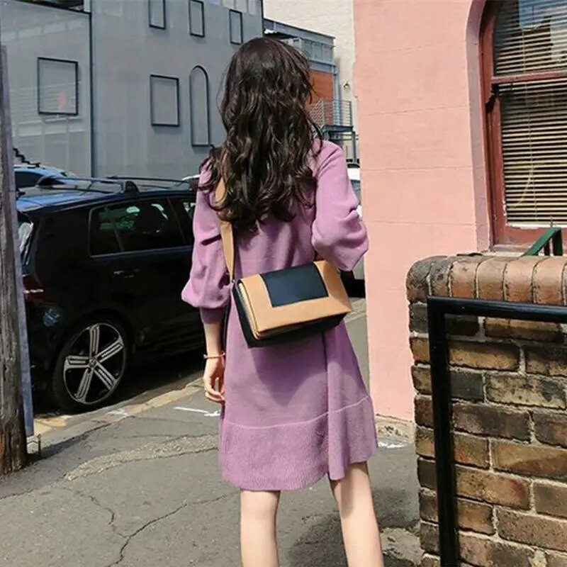 Modna haljina za trudnice Jesen Zima Džemper Odjeća za trudnice Veličina S-2XL Trudnička široka pletena odjeća