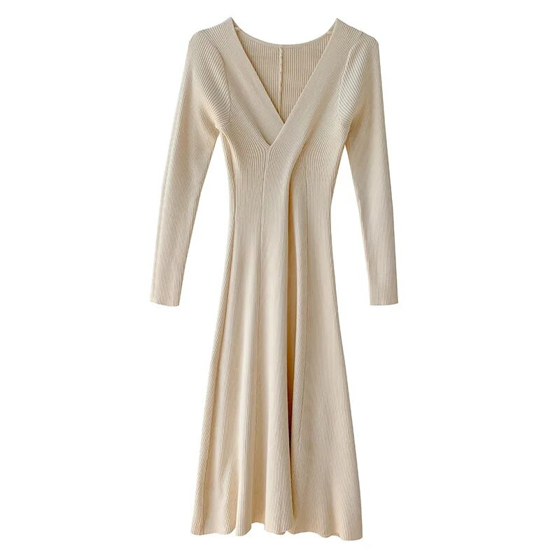 Odjeća za trudnice Jesenska i zimska moda Haljine za trudnice Džemper s V izrezom Pletena haljina na kravatu Vestidos De Mujer Ležerna