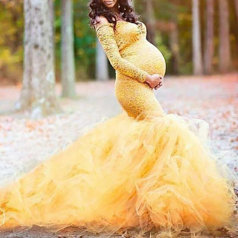 2021-es kismama ruhák fotózáshoz Lebegő farkú ruhák újévi vállgallérral Szexi ruhák terhes nőknek ruha