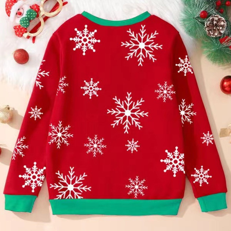 Zimski šik pleteni pulover dugih rukava Jesenski poklon s O-izrezom Pletiva s mašnom i čvorom Ljepotica Božićni džemperi s printom pahuljica