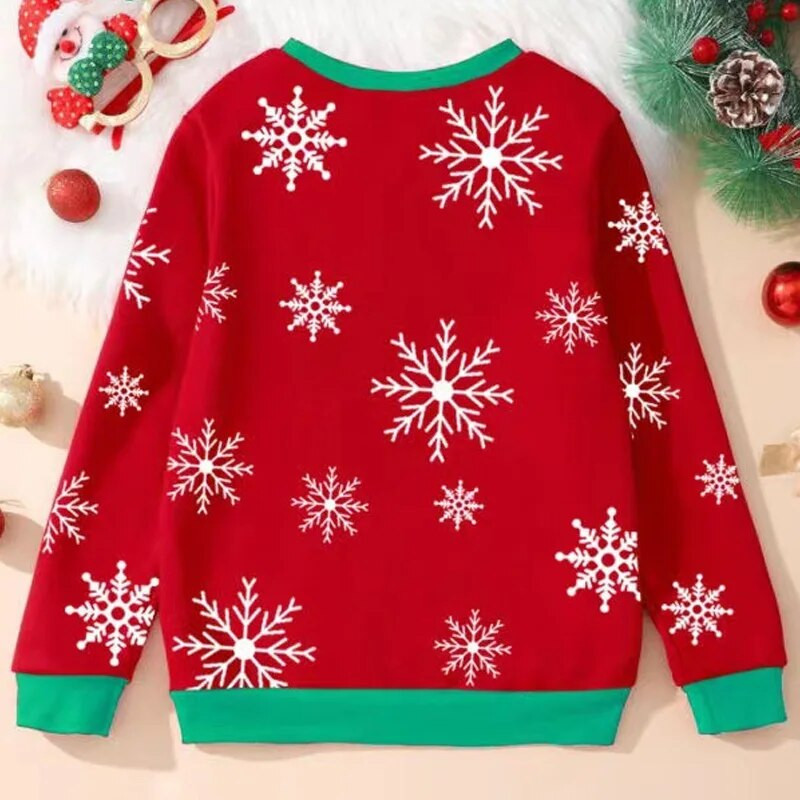 Zimski šik pleteni pulover dugih rukava Jesenski poklon s O-izrezom Pletiva s mašnom i čvorom Ljepotica Božićni džemperi s printom pahuljica