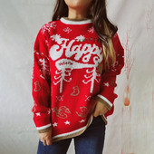 Snowflake Božićni pleteni pulover Ženski zimski puloveri 2023. Ležerna majica kratkih rukava Ženska odjeća Topli džemper