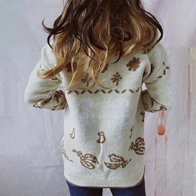 Snowflake Božićni pleteni pulover Ženski zimski puloveri 2023. Ležerna majica kratkih rukava Ženska odjeća Topli džemper