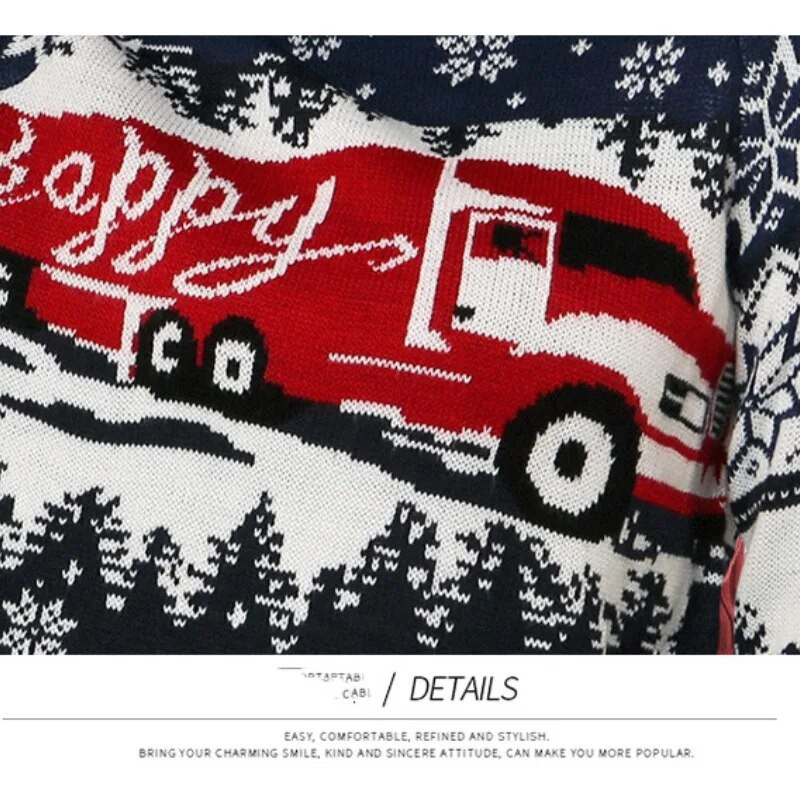 Φθινοπωρινό και χειμερινό πουλόβερ γυναικείο πουλόβερ με στρογγυλή λαιμόκοψη Κλωστή με βίδα γεωμετρίας αντίθεσης Χριστουγεννιάτικο μακρυμάνικο πουλόβερ πλεκτό casual μπλουζάκια