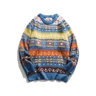 Ružni božićni pulover s jelenima, pleteni preveliki puloveri, mekani, topli, kvalitetni Harajuku festival, O-izrez, vintage ležerna muška odjeća