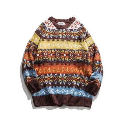 Ružni božićni pulover s jelenima, pleteni preveliki puloveri, mekani, topli, kvalitetni Harajuku festival, O-izrez, vintage ležerna muška odjeća