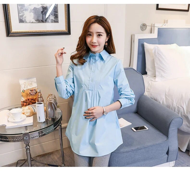 Bluze za trudnice Košulje za trudnice Proljetne i jesenske bluze dugih rukava Gornji dijelovi Odjeća Ležerna odjeća za trudnice