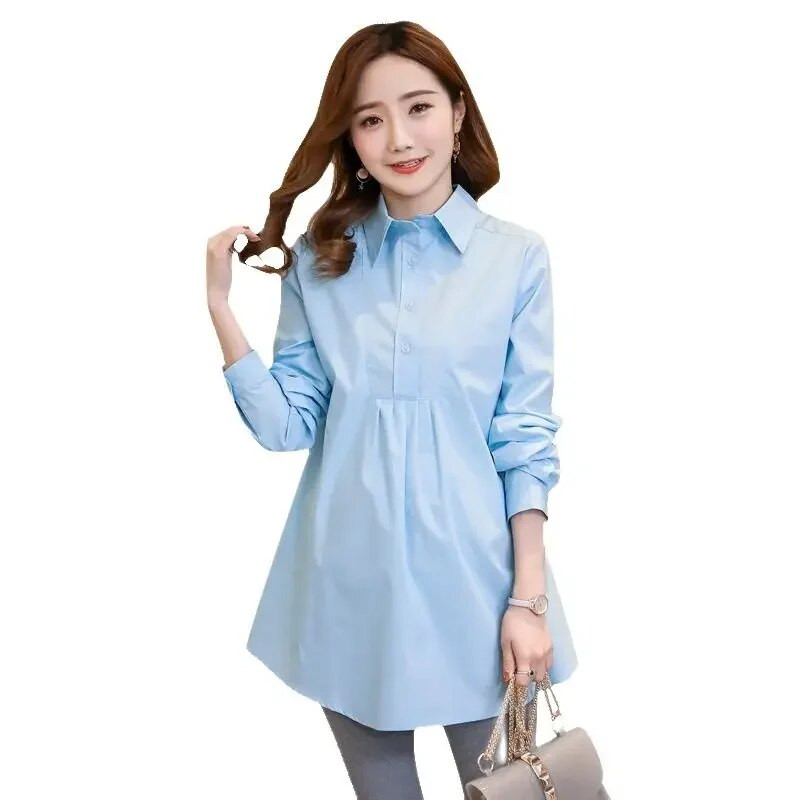 Bluze za trudnice Košulje za trudnice Proljetne i jesenske bluze dugih rukava Gornji dijelovi Odjeća Ležerna odjeća za trudnice