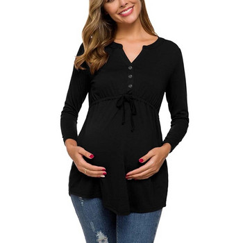 Μπλουζάκι εγκυμοσύνης Γυναικεία μαμά Έγκυος Θηλάζουσα Μωρό Μακρυμάνικο μπλουζάκι με ρίγες Maternidad Ropa Lactancia Θηλασμός καινούργιο