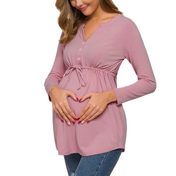 Тениска за бременни, жени, майка, бременна, кърмачка, тениска с дълъг ръкав, раирани тениски Maternidad Ropa Lactancia, тениска за кърмене Нова