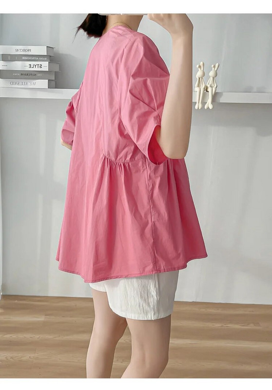 Ljetne trudničke majice kratkih rukava s V-izrezom Široke bluze za trudnice veće veličine Odjeća za trudnice Uredske dame Majice i majice