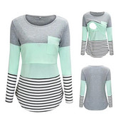 Majice za trudnice Majice za dojenje Majice kratkih rukava za trudnice Odjeća za trudnice s dugim rukavima za dojenje Na pruge