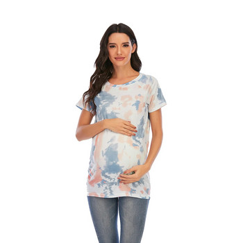 Γραβάτα εγκυμοσύνης μπλουζάκι μπλουζάκι για έγκυες γυναίκες Casual κοντομάνικο μπλουζάκι με λαιμόκοψη Βασικό μπλουζάκι για νοσηλευτικό μπλουζάκι για εγκυμοσύνη Μπλουζάκια