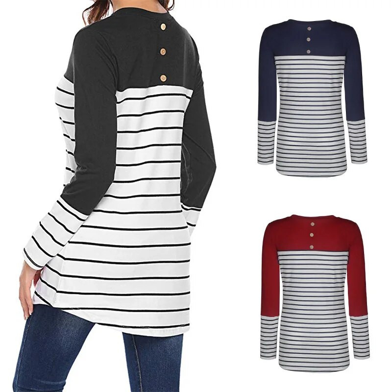 Női blúz kismama hosszú ujjú virágos csíkos szoptató felsők póló Szoptató anya terhes alkalmi téli blúz ing