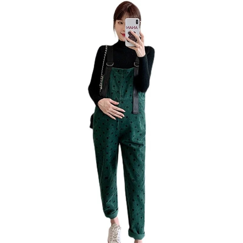 Modes punktveida kombinezoni grūtniecēm rudens ziema lielizmēra augsta jostasvieta grūtniecēm Rokas, garas, brīvas grūtniecības laikā