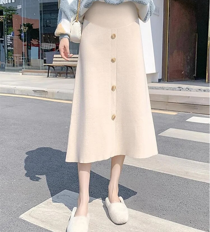 Ilgi madingi sijonai nėščiosioms nėščiosioms medvilninis sijonas didelio dydžio nėščiosioms Naujas pristatymas