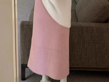 Χειμερινή μητρική φούστα κοιλιά μονόχρωμη ψηλόμεση ψεύτικη γούνα βιζόν αυτοκρατορική ίσια φούστα Χοντρή ζεστή έγκυος μολύβι φούστες