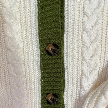 Χαριτωμένο φανάρι πλεκτή ζακέτα Φθινοπωρινό ζεστό κέντημα Γυναικείο πουλόβερ casual V-λαιμόκοψη μονό στήθος πουλόβερ Y2k