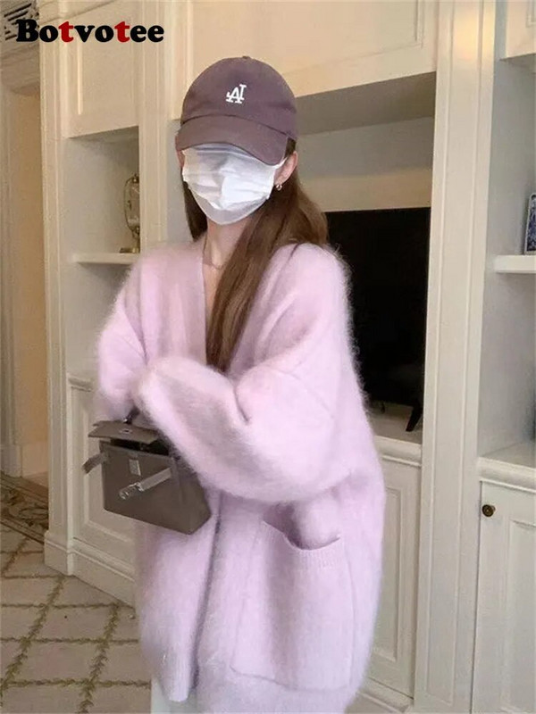 Botvotee kardigan dugih rukava za žene 2023., nova modna jesen-zima, ležerni džemper s jednim kopčanjem, šik kardigan širokih džepova