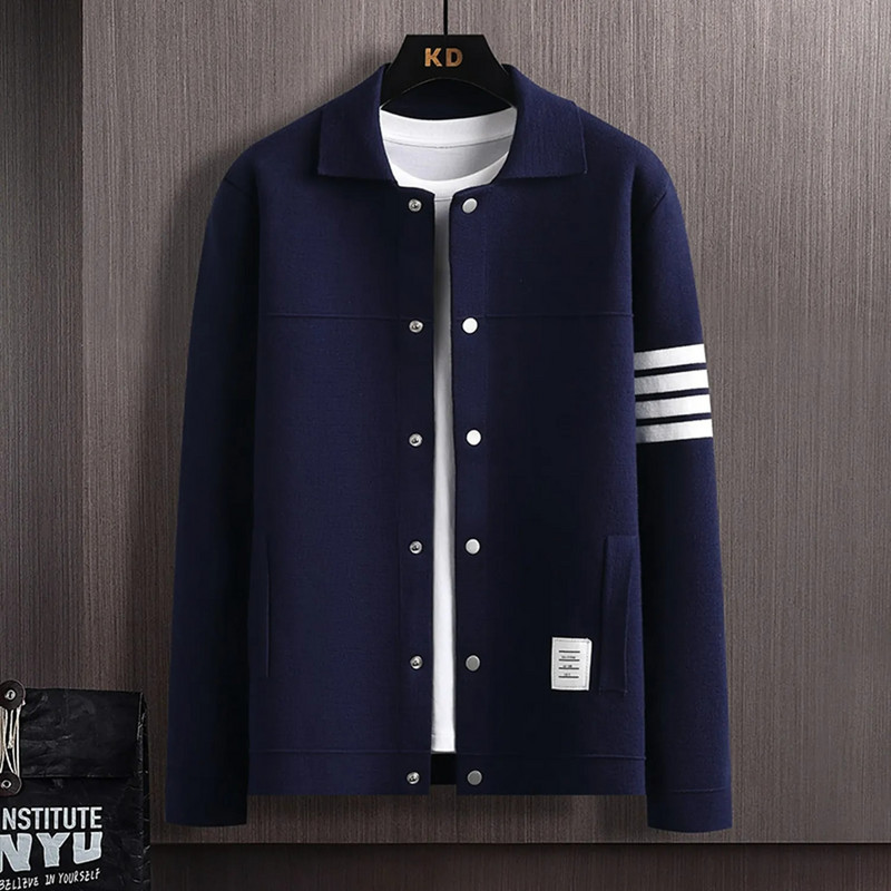 2023 m. prabangus rudens verslo laisvalaikio klasikinis siuvinėjimas Aukštos kokybės megztas vyriškas megztinis ilgomis rankovėmis