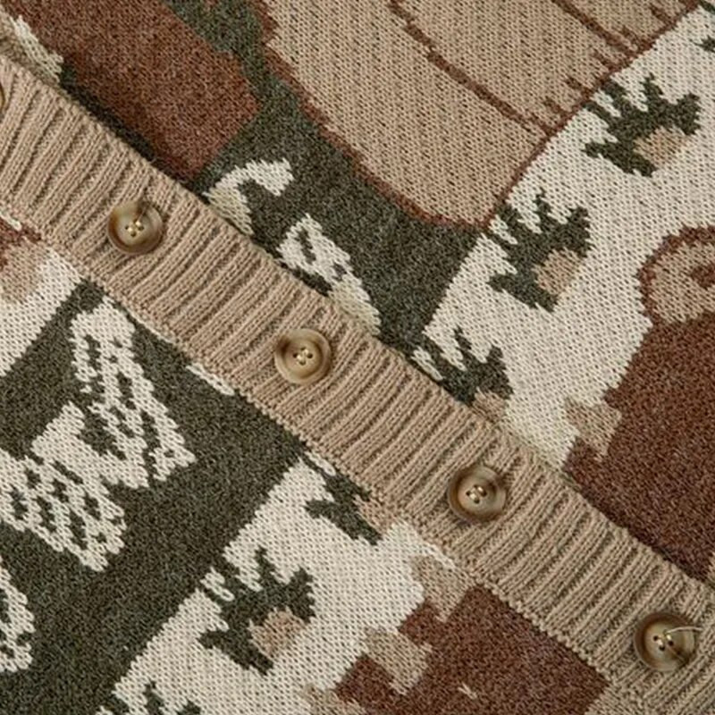 BOLUBAO Vintage kardigán túlméretezett pulóver férfi pulóver Hip Hop utcai viselet laza kötöttáru Harajuku rajzfilm kötött férfi pulóver