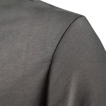 Мъжки поло ризи с дълги ръкави на марката AIOPESON 100% памук Едноцветни ежедневни поло ризи за мъже Нови пролетни есенни основни мъжки поло ризи