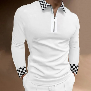 Европейска и американска мъжка модна ежедневна спортна поло риза с дълъг ръкав с 3d печат Горещи продажби