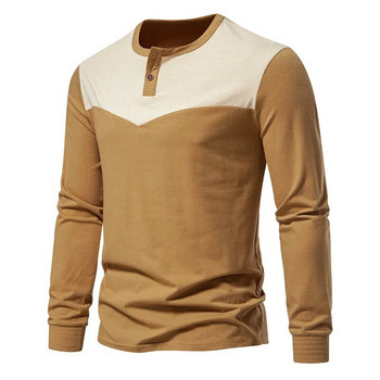 Висококачествени суичъри Мъжка пролет и есен Нова тениска с дълги ръкави Модна ежедневна спортна тениска Риза