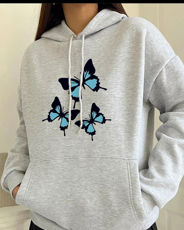 „Hirsionsan Butterflies“ grafinio rašto gobtuvai Moteriški Prašmatnūs ilgomis rankovėmis, dideli moteriški megztiniai „Streetwear“ vilnos moteriški drabužiai